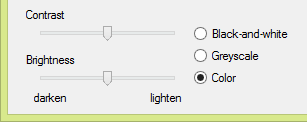 Control panel to set the scanning brightness