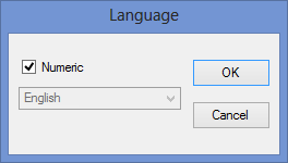 Control panel for the numeric recognition mode