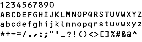 Banking font OCR-B