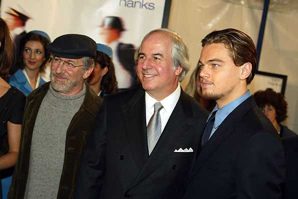Steven Spielberg and Frank Abagnale attend the movie premiere of ‘Catch Me If You Can’