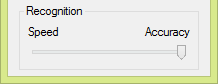 Control panel to select the fast or accurate recognition mode