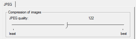 Control panel for JPEG compression