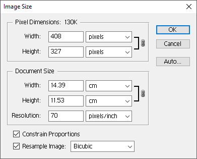 Resizing-resampling images with Adobe Photoshop