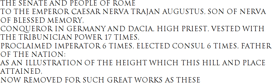 Translation of the text of the inscription on Trajan’s column (Rome)