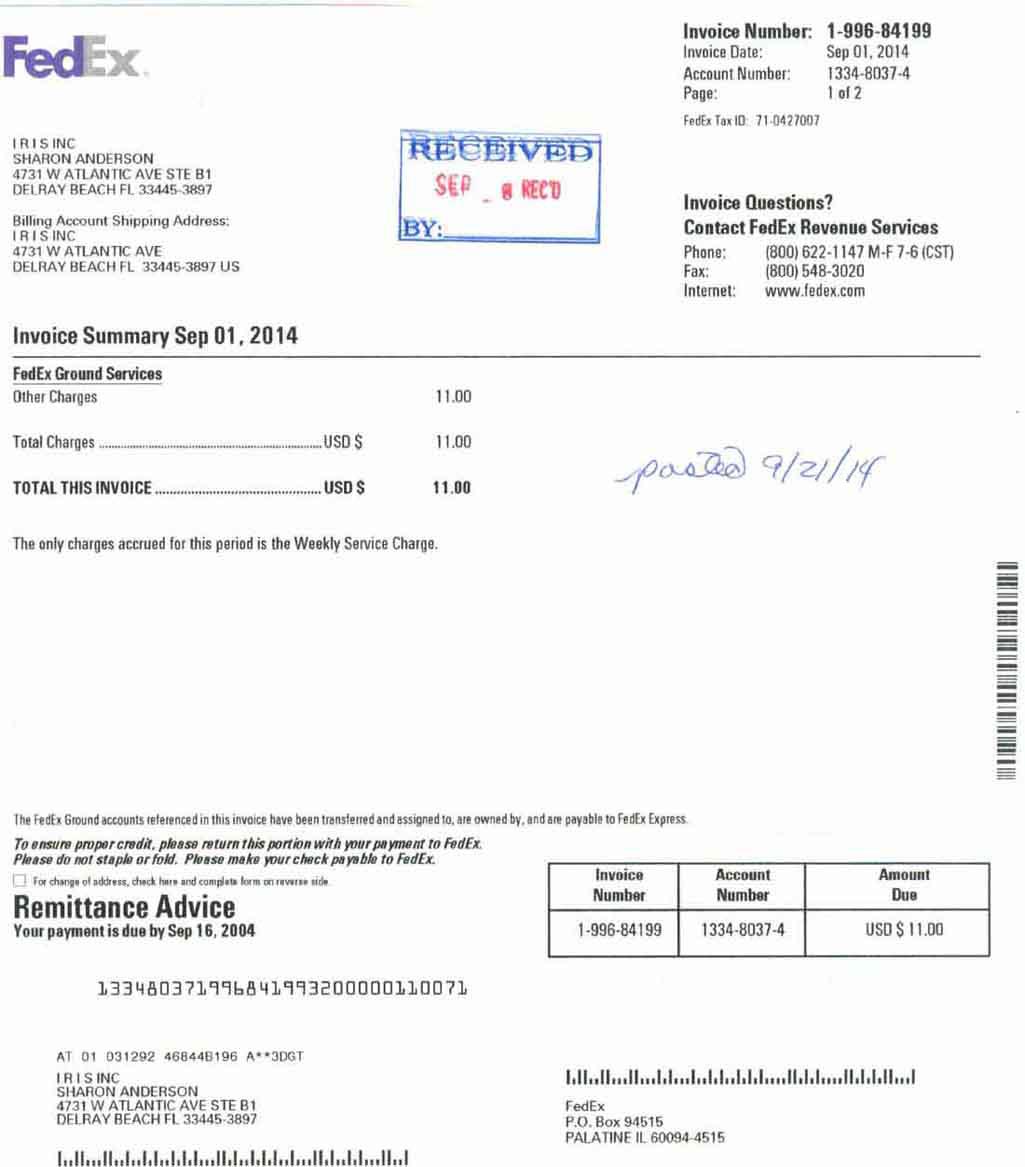 Image of a scanned invoice for invoice recognition