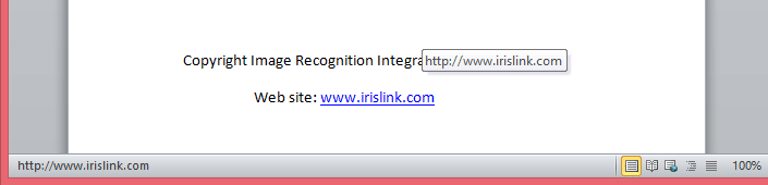 Clickable URL in word processor Word